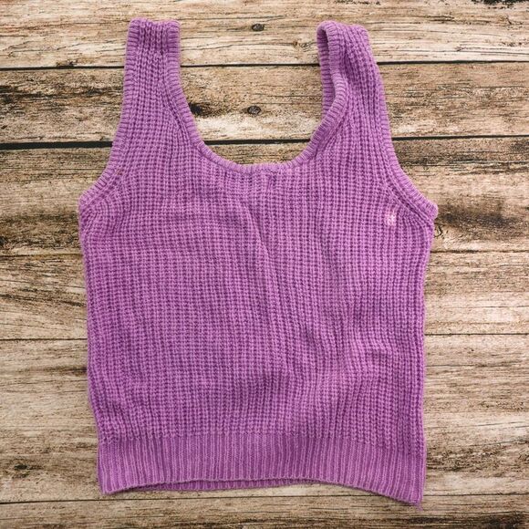 Gerard Works Women's Size Small Cable Knit Purple Tank Top Shirt #1386 - Picture 7 of 7